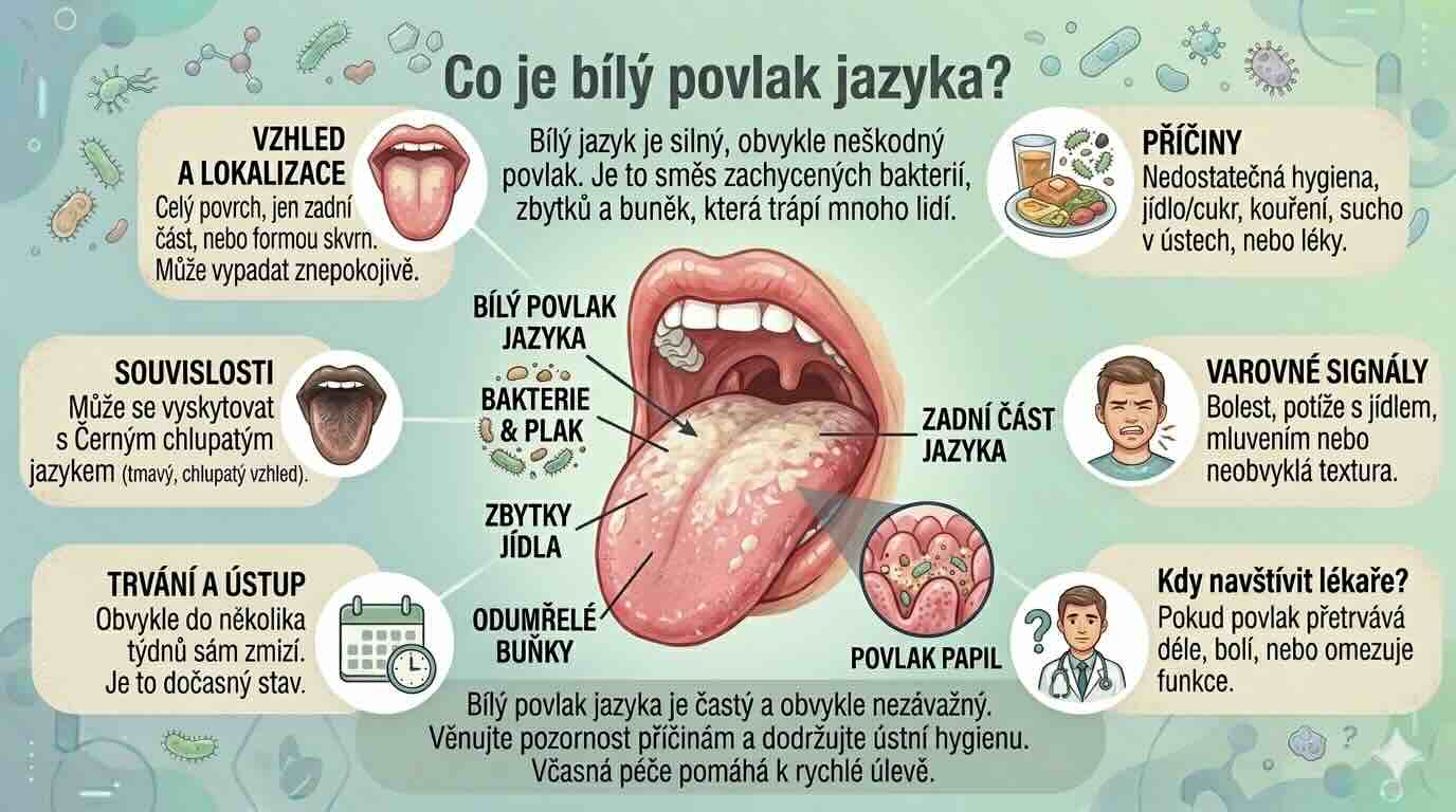 Bílý povlak na jazyku: příčiny a co pomůže?