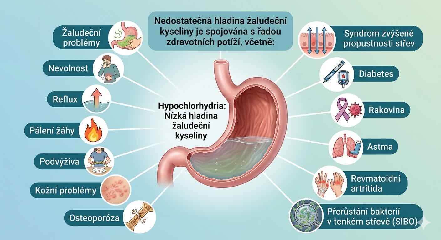 Nedostatek žaludeční kyseliny?